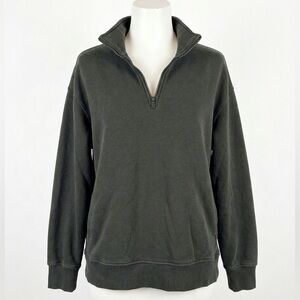 Athleta Woman’s Half Zip-Up Cozy Carma Sweater in Dark Olive Caron Size XS